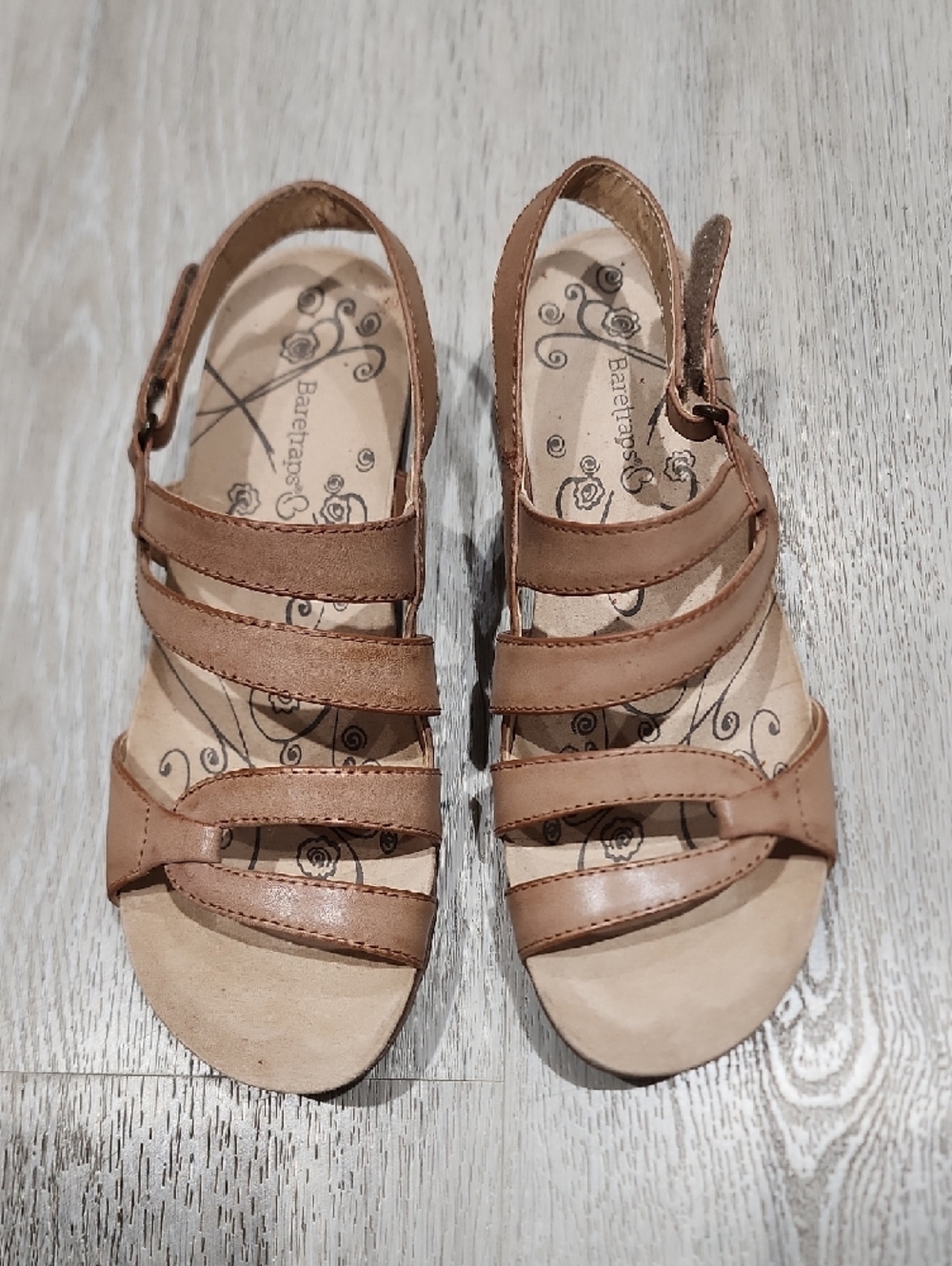 BareTraps Neutral Tan Multi-Strap Slingback Sandals 7.5M - Picture 2 of 7